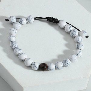 White Howlite and Tiger Eye Bracelet